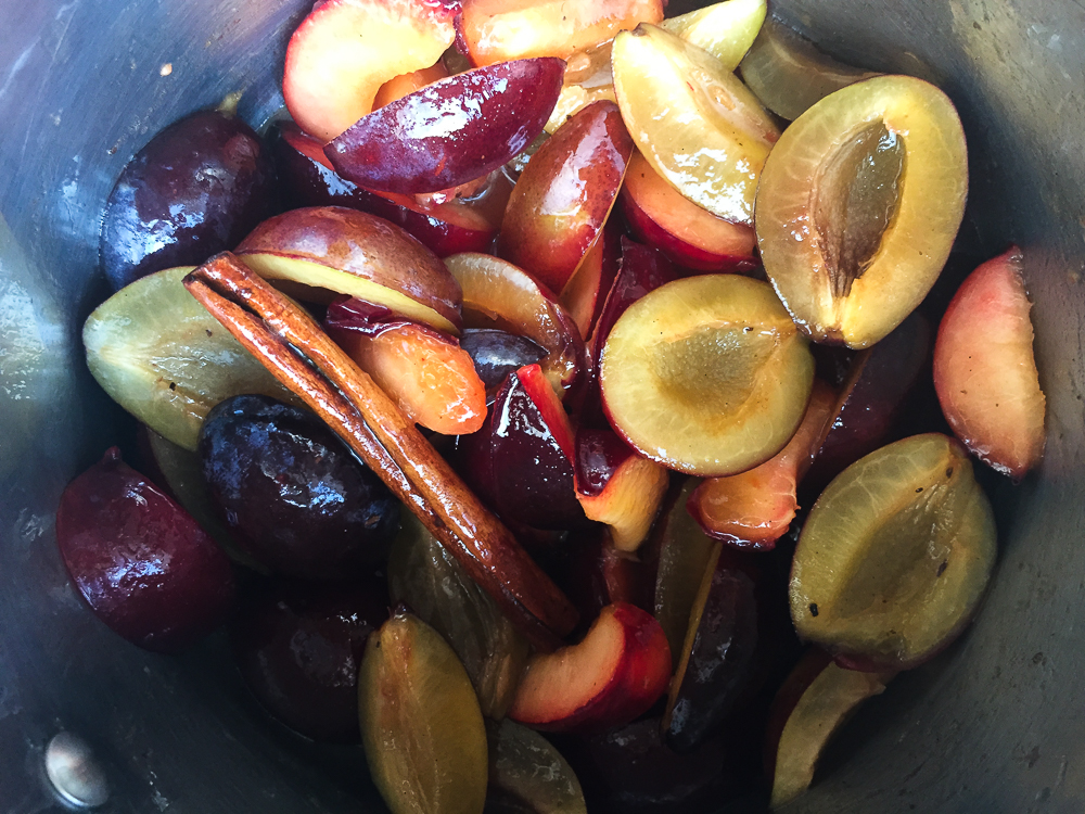 Stewed Plums with Maple Syrup and Cinnamon recipe